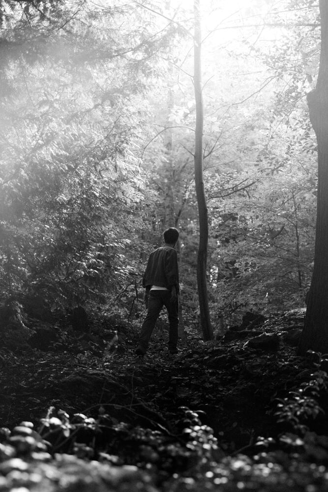 JJ Vroman in the woods